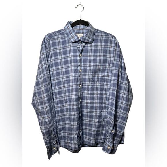 Peter Millar Other - Peter Millar‎ Long Sleeve Tartan Plaid Button Front Soft Cotton Size Large